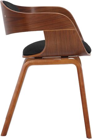 Обідній стілець CLP Kingston: ергономічний, з дерев'яним каркасом, 150 кг, горіх/темно-сірий