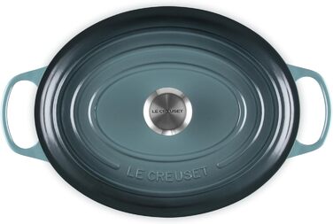 Le Creuset Signature Братер з чавуну з кришкою, овальний, 31 см, 8.9 л, для всіх типів плит, включаючи індукційну, вишневий