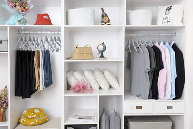 Дерев'яні вішалки для одягу з кліпсами, міцне дерево, вішалка для штанів, регульовані металеві кліпси, поворотний гачок, для пальто, жакети, блузи, костюми (сірий, 20 шт.)