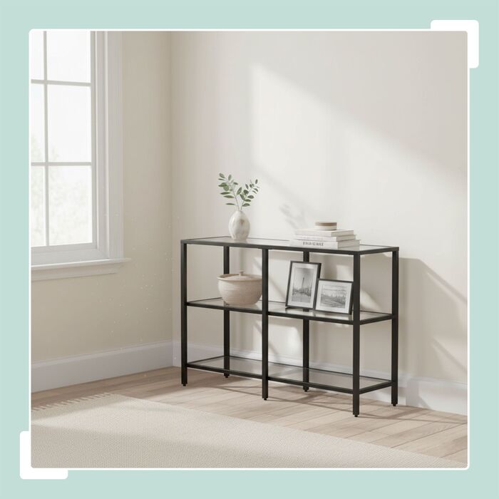 Столик-консоль Relaxdays з 3 скляними полицями