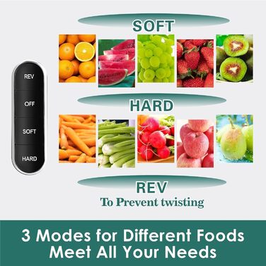 Фрета Slow Masticating Juicer - повільний шнековий соковитискач, блакитний. Повільний соковитискач з широким завантажувальним отвором, авто-зворотним механізмом, високою екстракцією поживних речовин та тихим мотором, без BPA.