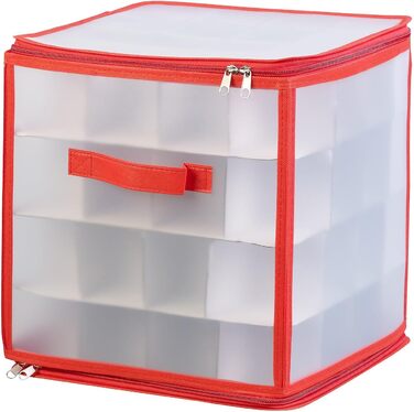 Набір 3 бокси для зберігання новорічних прикрас Infactory: для 64 ялинкових куль до 6 см, з ручками