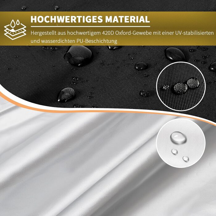 Чохол для садово-патіо меблів BEEWAY V2.0, 300x250x102 см, водовідштовхувальний, захист від УФ, чорний