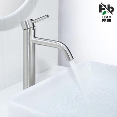 Змішувач для умивальника Decaura, хром, нержавіюча сталь, однорідний, висота виливу 250 мм, для накладної раковини