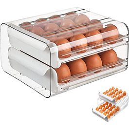 Коробка для яєць, холодильник Ящик для зберігання яєць, Ящик для яєць, штабельовані ящики для зберігання яєць на 32 подвійних шару
