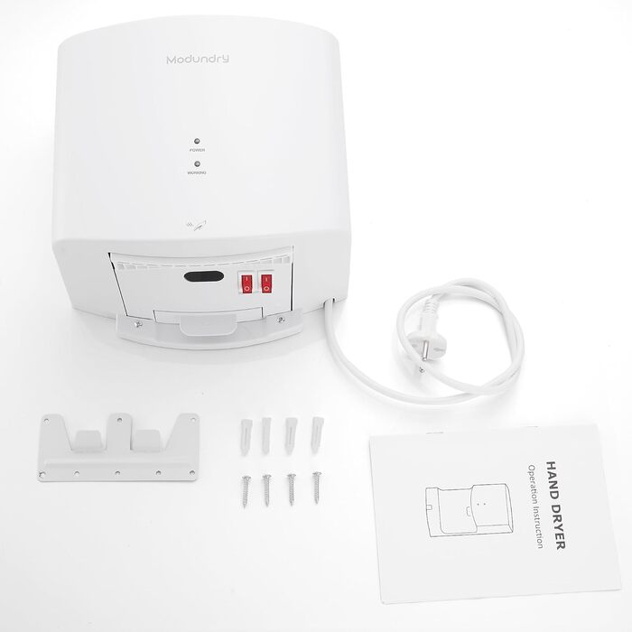 Компактний автоматичний електричний сушар для рук настінний для дому та комерційних приміщень (білий)