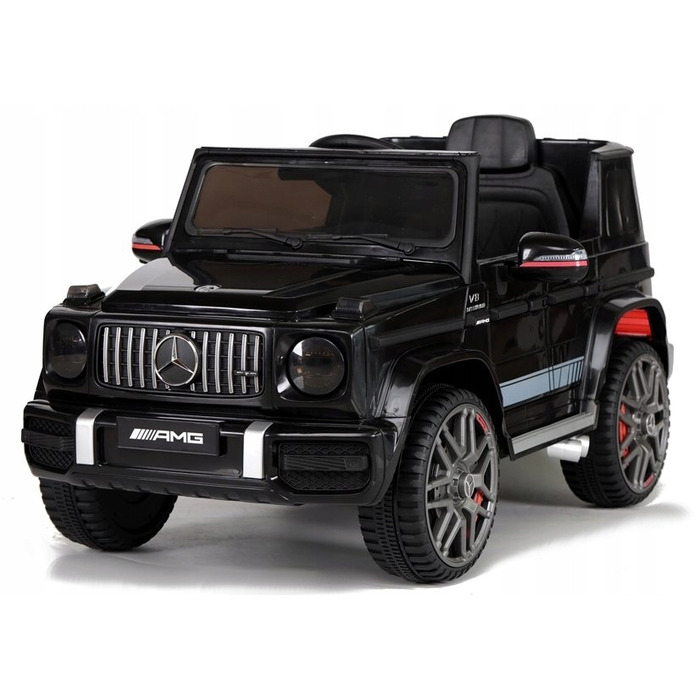 Дитячий електромобіль Mercedes G63 AMG з шкіряним сидінням та пультом керування, чорний