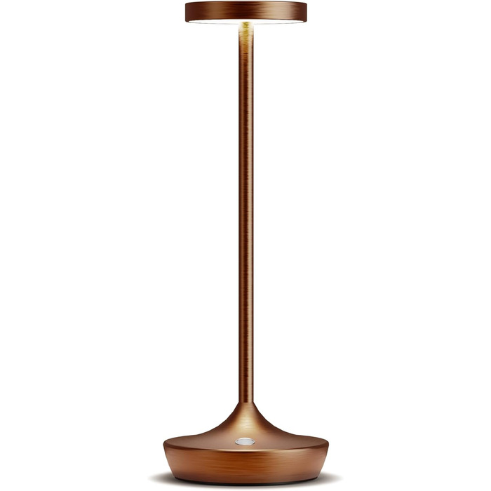 LED настільна лампа бездротова з димуванням, 3 кольори, 6000 mAh, IP54, для дому та кемпінгу (кава)