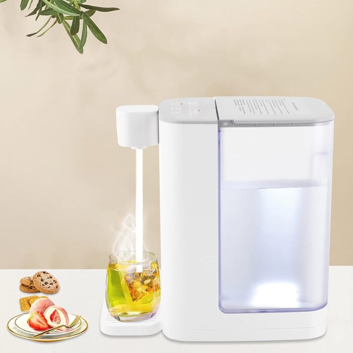 Електричний нагрівач води 3L з миттєвим нагрівом, білий. 5 температурних режимів, 2 рівня води, тиха робота (45dB), дитячий замок