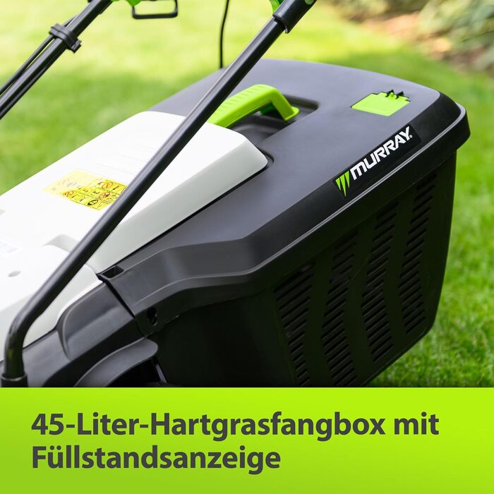 Електричний газонокосарка Murray LE320E 2-в-1: 1200W, ширина косіння 32 см, об'єм травоспіральної коробки 27 л, ергономічна ручка, захист від перевантаження