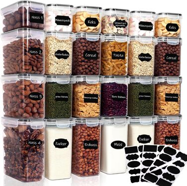 Набори контейнерів для зберігання CALIYO з кришкою, 24 шт. - герметичні, для продуктів, BPA Free