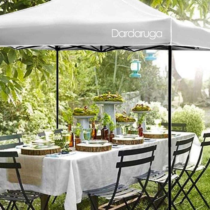 Альтанка DARDARUGA 3x3 м, плоский павільйон, намет для вечірок, садовий намет, шатро, водонепроникний захист від ультрафіолету 50 Bianco