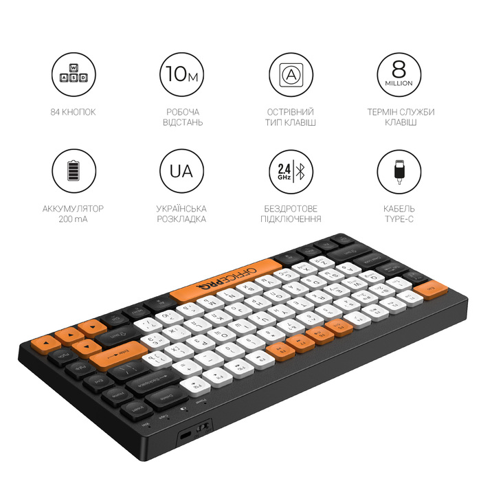 Клавіатура бездротова OfficePro (SK955B)