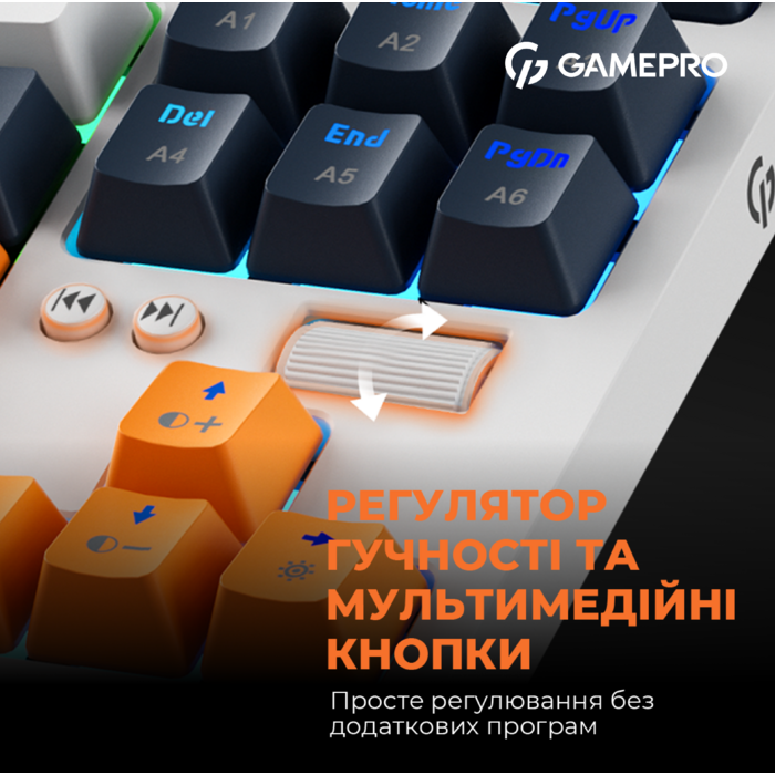 Дротова механічна клавіатура GamePro MK180W (Red) з Hot-Swap RGB White
