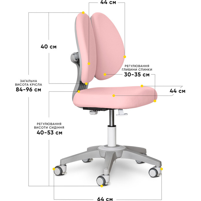 Дитяче крісло Mealux Sprint Duo Lite Pink (арт.Y-412 Lite KP)