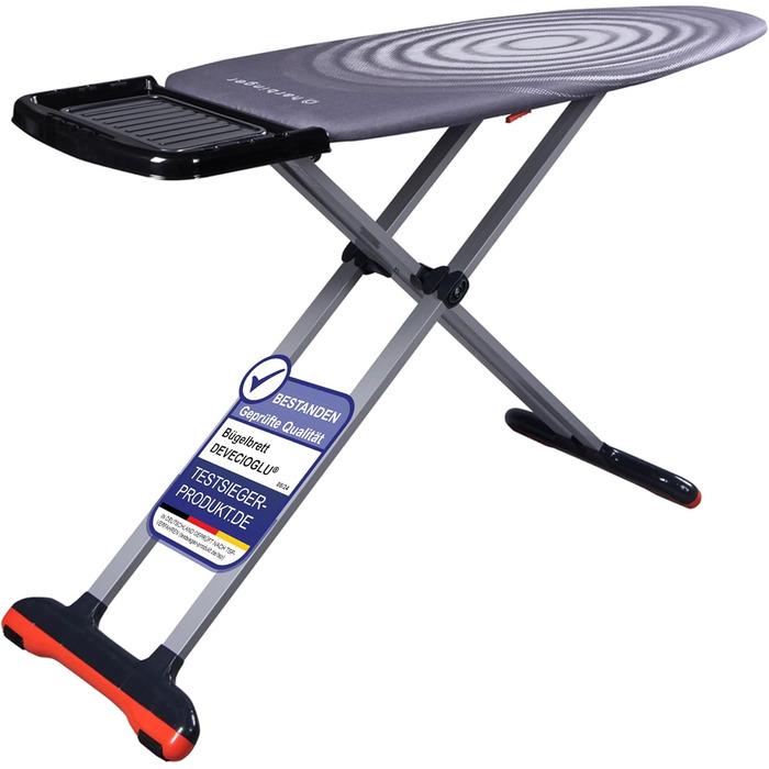 Прасувальна дошка DEVEÇİOĞLU 50-80 см з чохлом 36x114 см для парогенераторів, складна | Прасувальна дошка як стіл (Mm126)