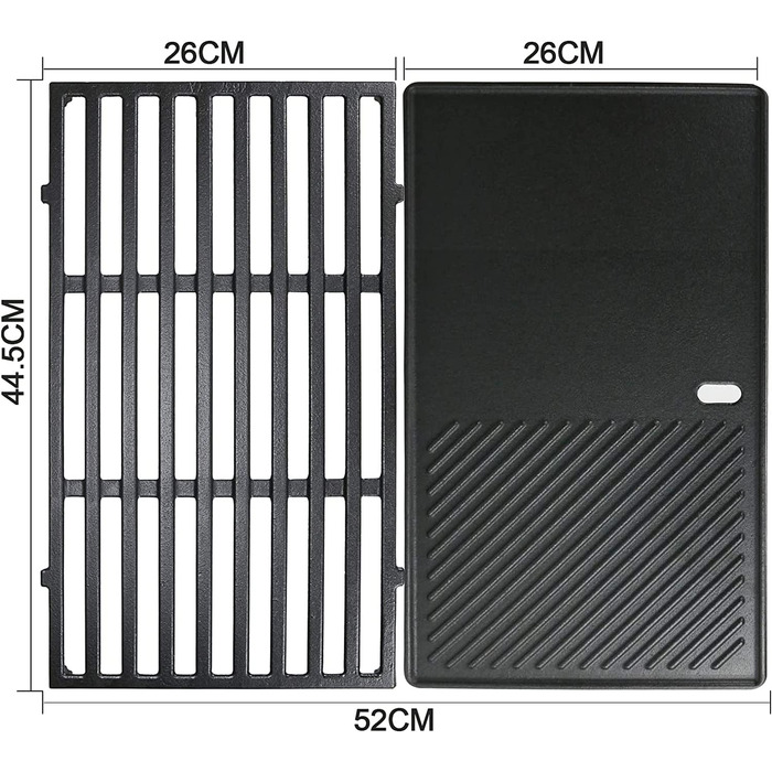 Підставка для гриля і сковорідок запасна частина для Weber Spirit I і II серії 200, 44,5 см решітка для барбекю для Weber Spirit E-210 E-220 Spirit S-210, чавунні газові грилі S-220 з передніми контрольними решітками 2 шт., 7637