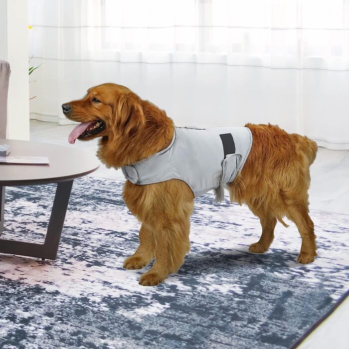 Зручна собача шуба з каттамао для зняття занепокоєння, заспокійливий жилет, сорочка Доннер, куртка для собак S, M, L, XL (велика (1 комплект), світло-сірого кольору)