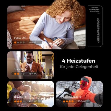 Електричні грілки для рук OCOOPA UT3 PRO 2 шт., 10000mAh, Powerbank, 4 режими, до 58°C, для чоловіків, ідеально для гольфу, полювання та кемпінгу