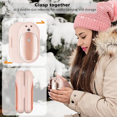Електричні грілки для рук COTOP, 6000mAh, 2 шт. - USB-C, 3 режими нагріву, для жінок, чоловіків, дітей, катання на лижах, піших прогулянок, зелений (рожевий)