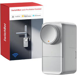 SwitchBot Smart Lock Pro Matter Silver: Розумний замок з акумулятором, підтримка Matter, WiFi, Apple Home, Alexa, Google Home, IFTTT