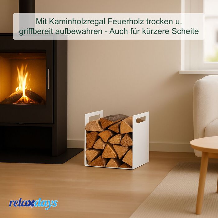 Стильна металева полиця для дров Relaxdays