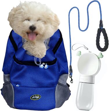 Рюкзак для собак і котів - Рюкзак для тварин - Сумка для тварин - Рюкзак для собак - Дихаюча сумка для собак - Рюкзак для тварин дихаючий і складаний. (L, синій)Di LAngelo - Рюкзак для домашніх тварин (L, синій)