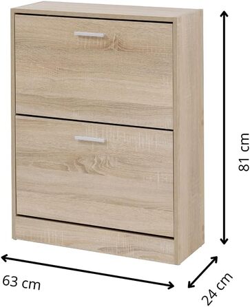 Шафа для взуття Baroni Home з меламіну, 12 пар, 2 дверцята, 24x63x81 см