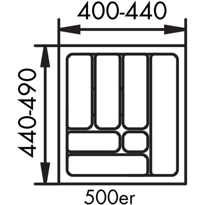 Лоток для столових приборів Naber 1, Ш 400/440 Д 440/490 Шафа бр. 500