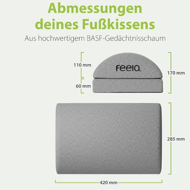 Підставка для ніг під стіл Feela® – ергономічна підставка для ніг, footrest, foot rest для комфорту (темно-сіра) без термосумки