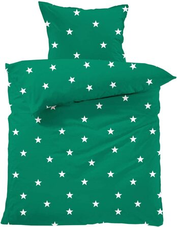 Комплект постільної білизни для малюків Lavea-Stella Kids 100 х 135 см 40 х 60 см.Дизайн Зірка Колір 100 бавовна. Висока якість із застібкою-блискавкою. Сертифікований за стандартом GOTS / Bio. (135 х 200 80 х 80 см, лісовий зелений)