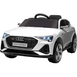 Електромобіль для дітей Audi E-tron HOMCOM 12V з пультом, ременем безпеки, музикою MP3/USB/TF, для дітей 3-5 років, білий