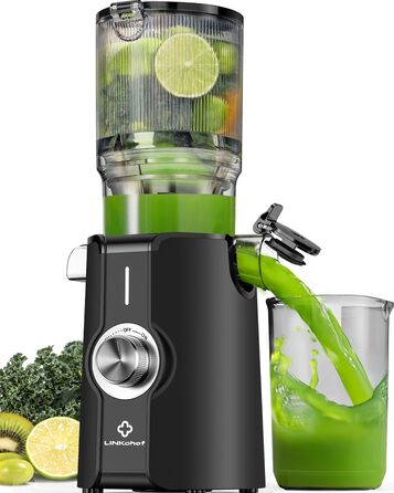 LINKChef Slow Juicer: Холодне віджимання овочів та фруктів, 115 мм, чорний, BPA Free