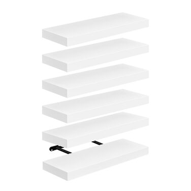 Набір настінних полиць 4 шт. для декору та книг з МДФ, білі 40x14x3 см