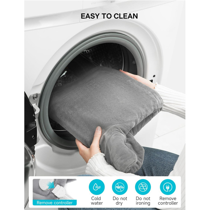 Електричний нагрівальний килимок для спини, шиї та плечей ALLJOY, 56 x 84 см, 6 режимів нагріву, таймер, автовимкнення