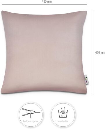 Чохол на диванну подушку, набір з 4 подушок, 45x45, рожевий