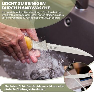 Набір ножів Homikit з підставкою: 6 стейк-ніжів, кухонні ножі, ніж для заточування, нержавіюча сталь, кухонний аксесуар