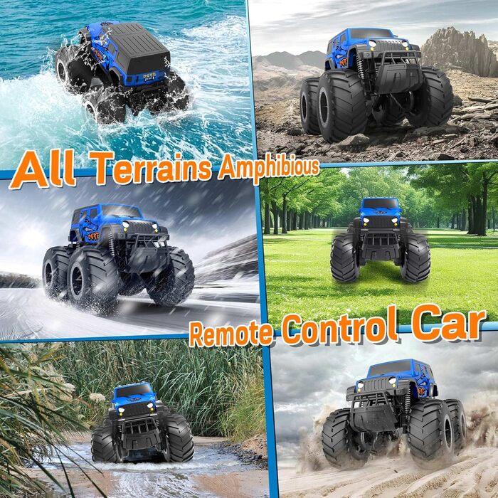 Радіокерований позашляховик Monstertruck 2.4GHz 4WD (до 15+ км/год) з двома акумуляторами, водонепроникний, для дітей від 6 років