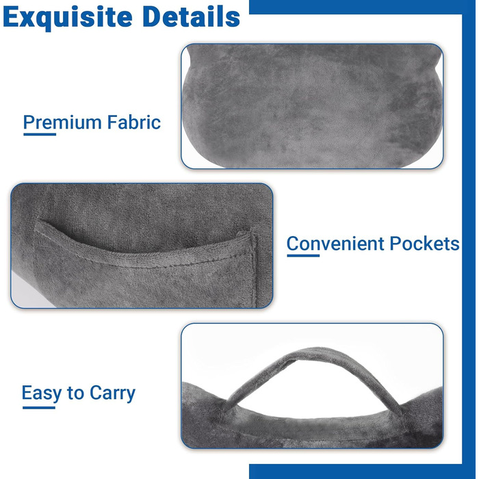 Подушка для читання TranquilRelax з кишенею для спини, велика подушка для сидіння в ліжку для дорослих, подушка для читання/відпочинку