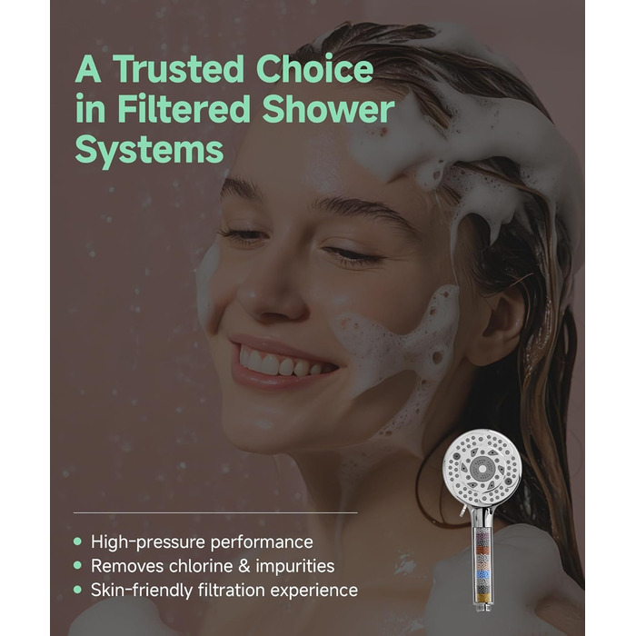 Фільтр для душу SunCleanse з ручним душем, 9 режимів, чорний (хром)