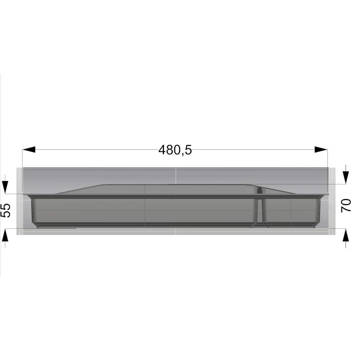 Універсальний лоток для столових приборів Lana для шухляди 90 мм, 462 мм x 812 мм (сріблястий, 810 мм x 480,5 мм)