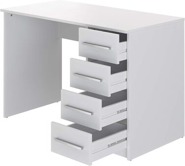 Прямокутний стіл, 4 шухляди, 56x110x73 см, білий