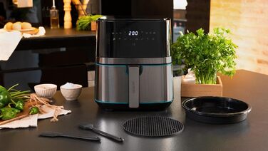 Фритюрниця без олії Cecotec Cecofry Full Pro 5500, 5.5 л, 1700 Вт, 8 режимів, PerfectCook, Touchpad, нержавіюча сталь