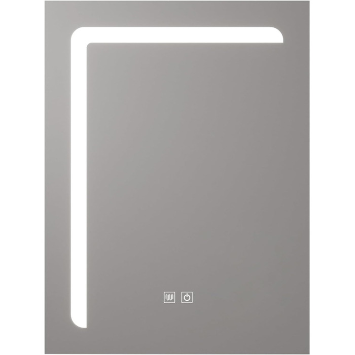 Дзеркало для ванної кімнати pro.tec LED Chambave з підсвічуванням, 3 кольори світла, вертикальне, з лупою та годинником (60 x 80 см, срібний)