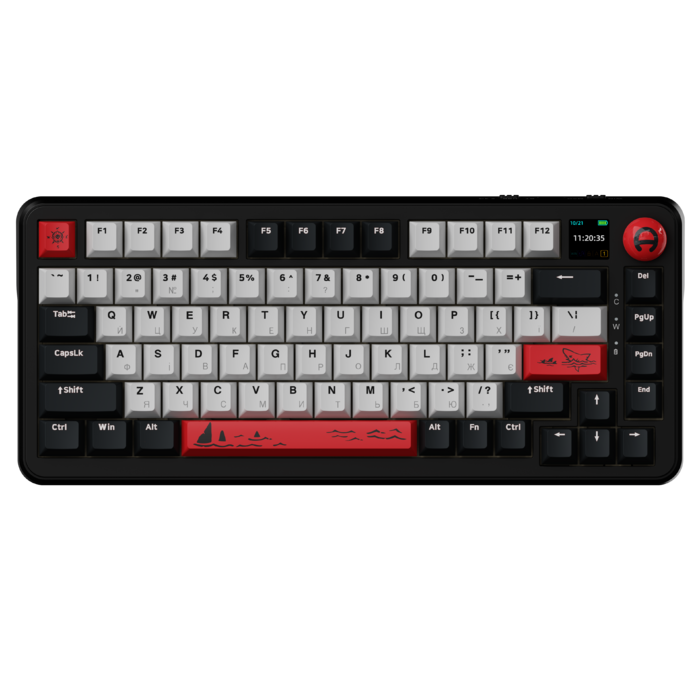 Бездротова механічна клавіатура Ajazz AK820 MAX Avocado Switch Black RGB (AK820MAX-AS-BG)