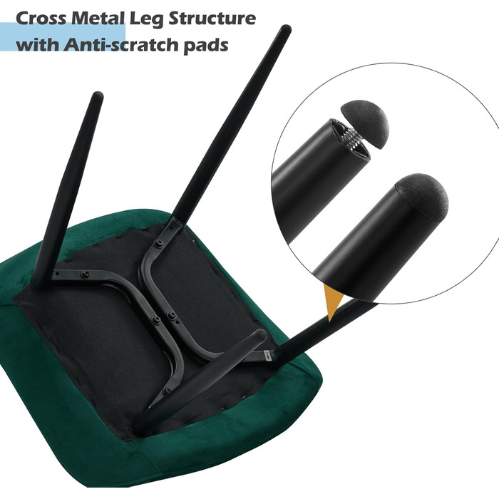 Набір з 2-х стільців для їдальні TUKAILAI з штучної шкіри, ергономічні, з металевим каркасом, до 150 кг, для кухні, їдальні та вітальні, коричневі (зелені, велюрові, набір 4 шт.)