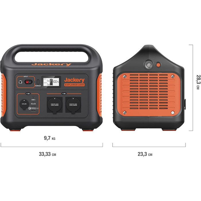 Jackery Explorer 1000: портативна електростанція, 1002Wh, 230V/1000W (пікова 2000W), USB, QC, для кемпінгу та подорожей