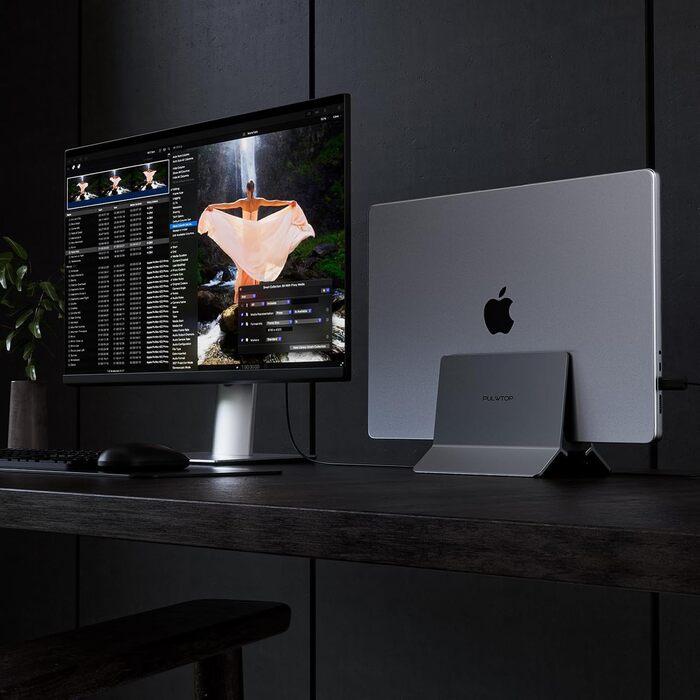 Підставка для ноутбука вертикальна, алюміній, регульована, для Mac, MacBook Air, Pro, iPad, Tablet, Mini - сіра