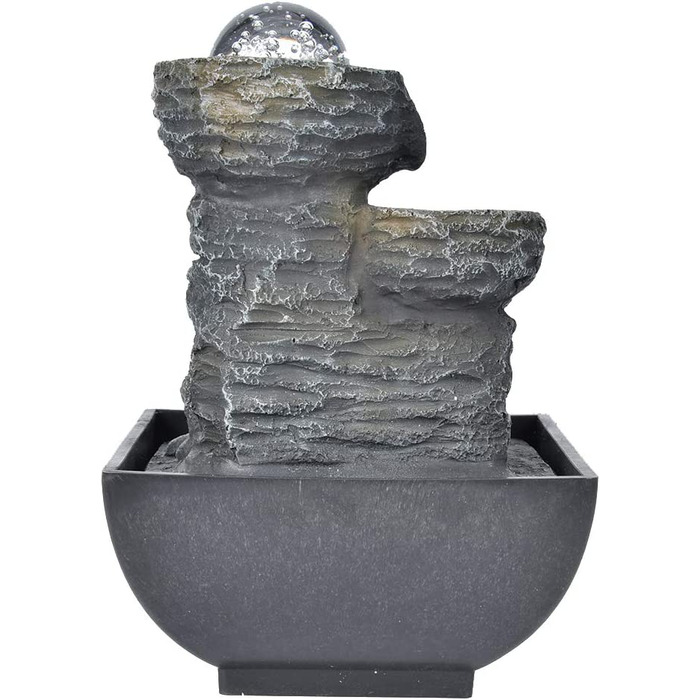 Кімнатний фонтан Ejoyous з підсвічуванням: фонтан для дому, водяний фонтан, декор для вітальні, зволожувач повітря, для медитації та релаксації, EU-штекер 220V