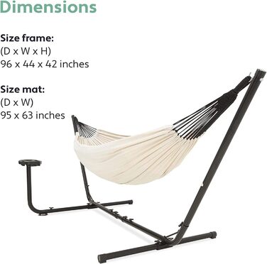 Гамак з підставкою Vita5 для двох осіб, вуличний двопомісний гамак з сумкою для перенесення, витримує до 200 кг, для саду, тераси та балкона
